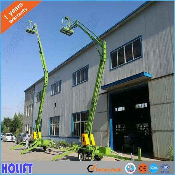 Competitive price 18m lifting height 200kg diesel engine battery folding arm light telescopic boom lifts