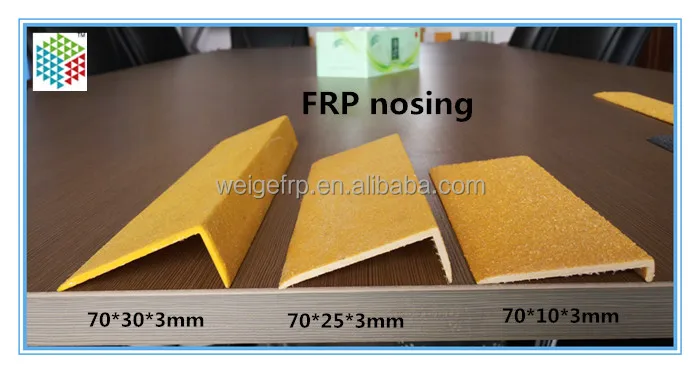 High Strength FRP GRP Fiberglass Anti Slip Stair Edge Nosing