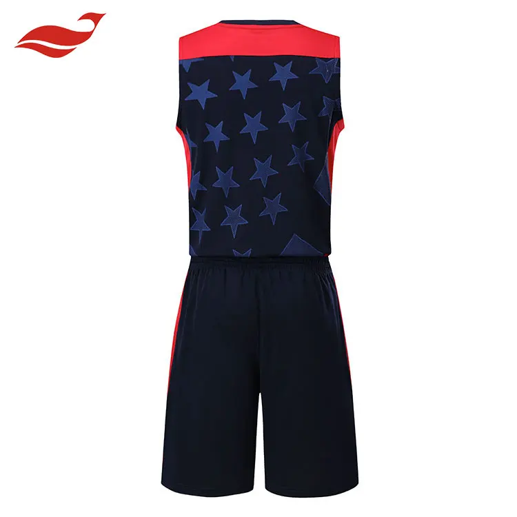 Dry Fit Fabric Team Wear Plain Black and Red Basketball Jersey Uniform