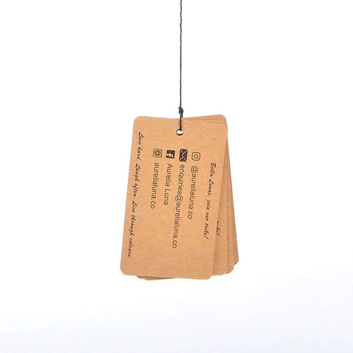 Custom logo recycled kraft paper hang tag with one color on sale