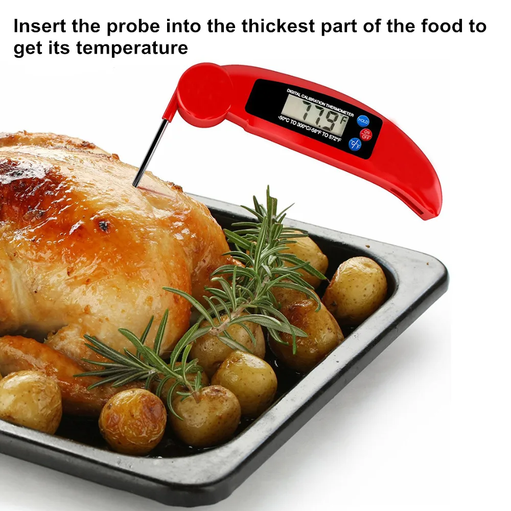 Fashion Smart Outdoor or Kitchen BBQ Meat Thermometer Digital Food Thermometer for Barbecue Camping Cooking with Plastic & Metal