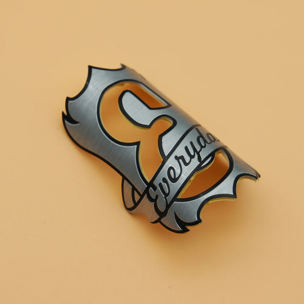 custom metal bicycle emblem manufacturer aluminium nameplate hollow out sticker make your private label