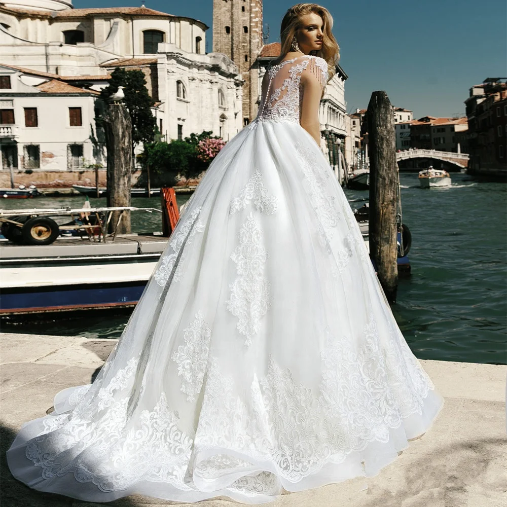 Long Sleeve Bridal Gowns Vestido de novia Ball Gown Wedding Dresses 2021 Cheap Wedding Gowns Africa Bridal Wedding Dress A265