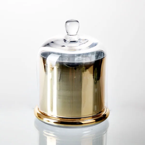 Set of 3 Glass Canister With Golden Base