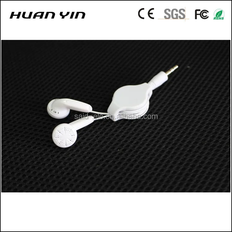 2018 New retractable earbud promotion earphones white disposable earpieces
