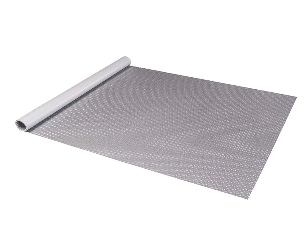 Rubber Cal Diamond Plate Metallic PVC Flooring