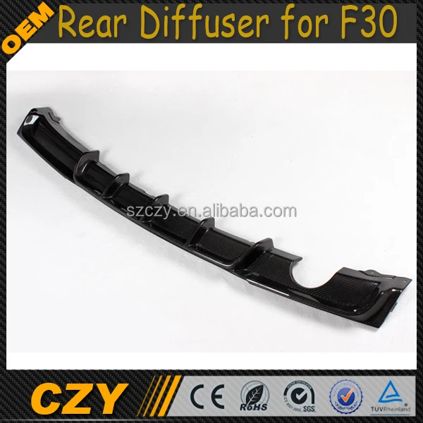M Tech Carbon Fiber F30 Задний Диффузор для BMW (один выхлопной трубы, один выход)