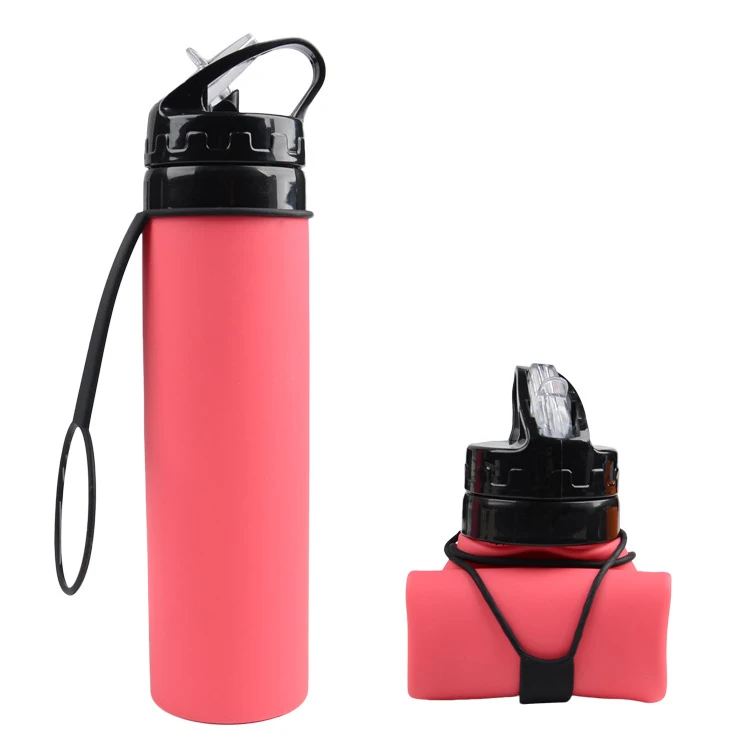 Wholesale outdoor gym silicone foldable water bottle sports