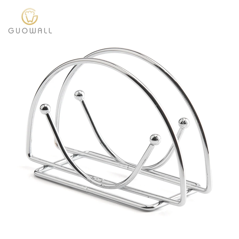 Stainless Steel Wire Collection Napkin Holder Tissue Paper Holder Rack For Countertop Table