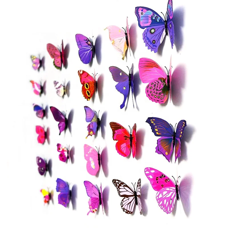 Оптом DIY 3D зеленые цвета искусственная Бабочка Украшение стен