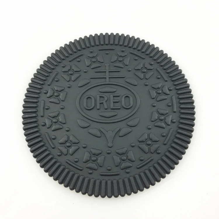 Cheap fashion novelty oreo pvc rubber cup coaster