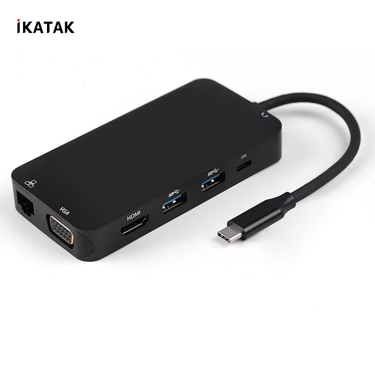 
10 in 1 High Quality 4K HDMI VGA Ethernet PD Charging USB3.0 Multi Docking USB C Hub Adapter 