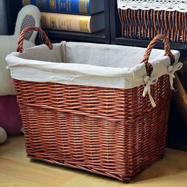 Wholesale cheap price rustic tote wicker storage hampers basket