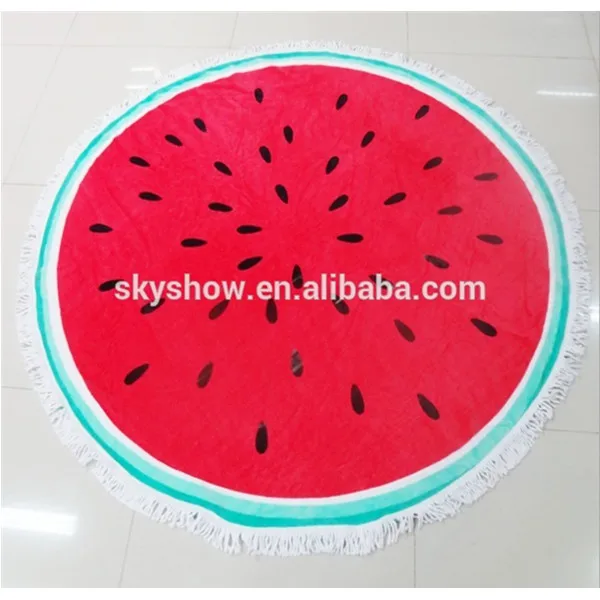 Watermelon Shaped Round Beach Towel