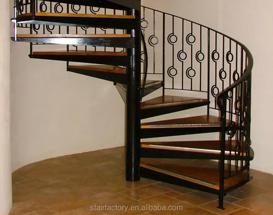 Used spiral staircase Used indoor spiral steel-wood stair Used indoor iron railings spiral staircase TS-445