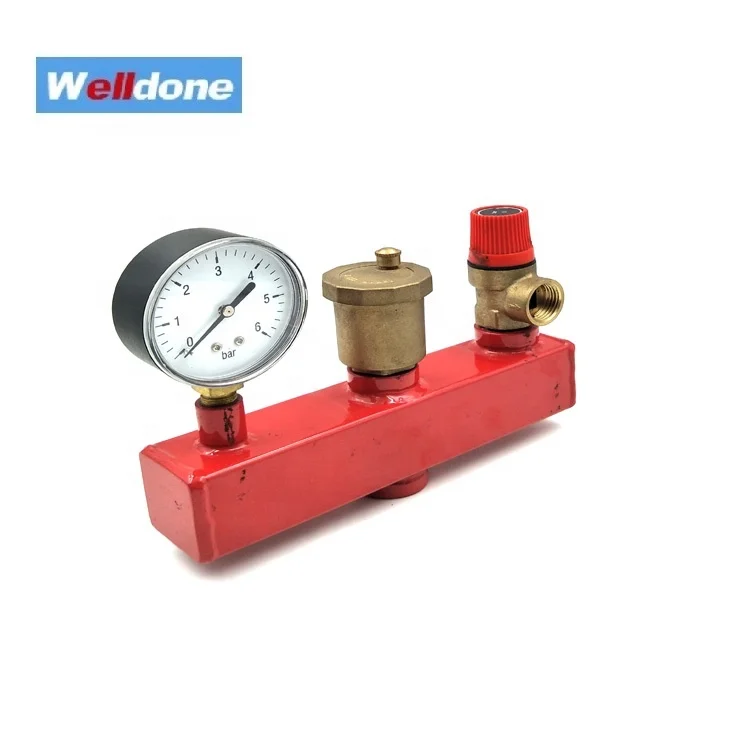 High quality  best price Safety Group Bar Boiler Heater Valve Vent Manometer 3 Bar