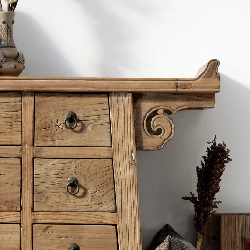 Wooden work reproduction furniture home furniture recycled furniture 20-drawer Reclaimed Rustic Chinese antique cabinet