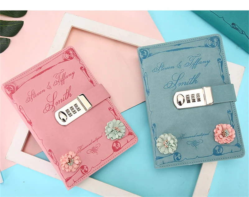 Thickened Codebook for Locked Diary Creative Handbook Student Notebook Recording Stationery hand made leather journal