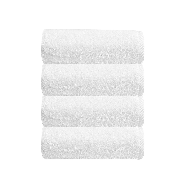 Cheap price 100% cotton soft plain hotel white pool towels for guest shower