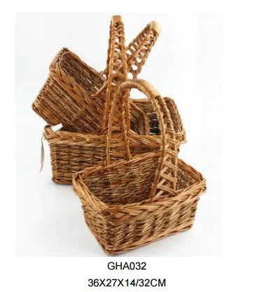 
oval willow fruit basket with handle wicker baskets for gifts 