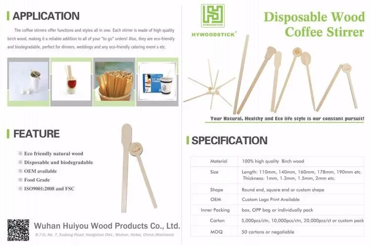 2022 Hot sale Bamboo/Wooden Stirrer for Tea/Coffee/Juice
