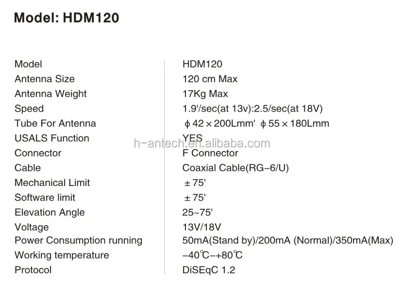 Satellite Diseqc 1.2 Motorized HH Mount Motor