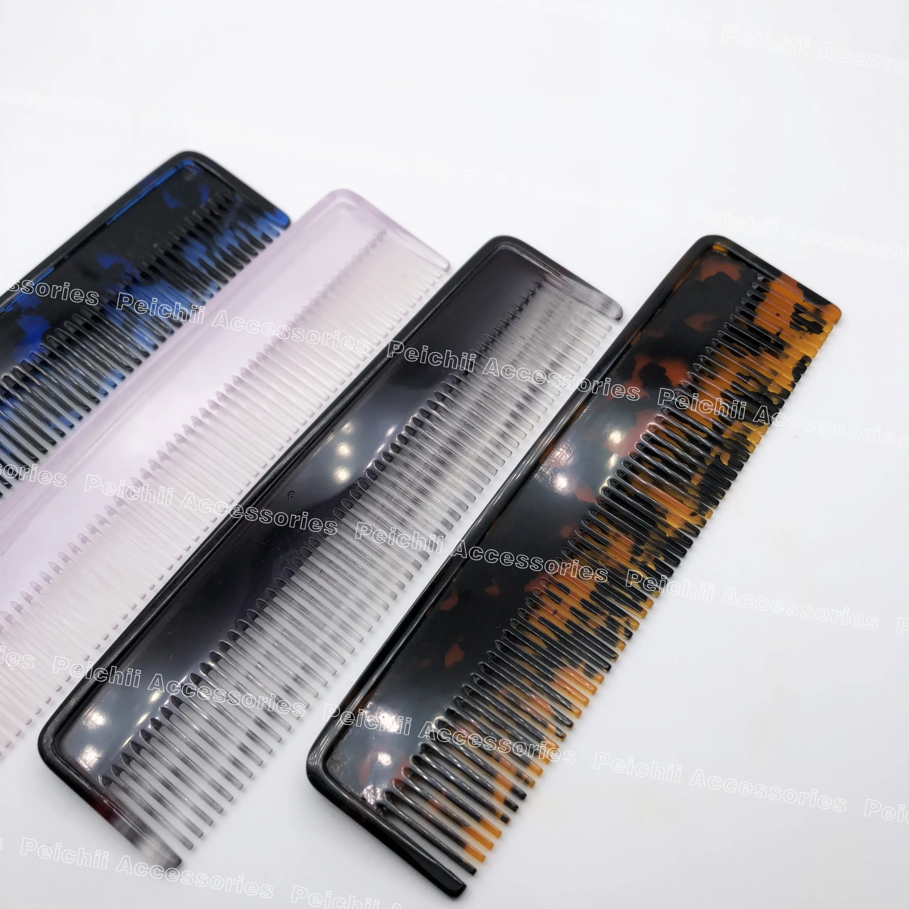 Tortoise shell cellulose acetate hair comb and brushes Plexiglass transparent pocket hair comb