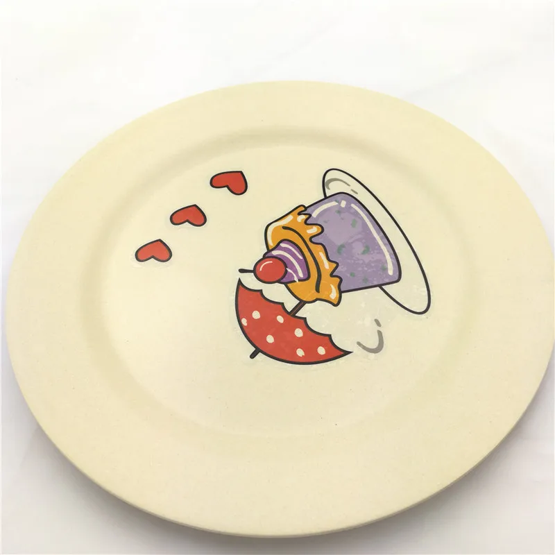 Eco Friendly Rice Husk Fiber Dinner Plates Disposable Bamboo fiber Plate