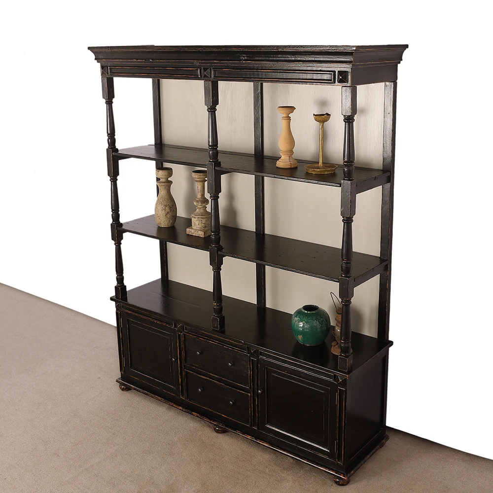
antique euro style wood bookshelf bookcase 