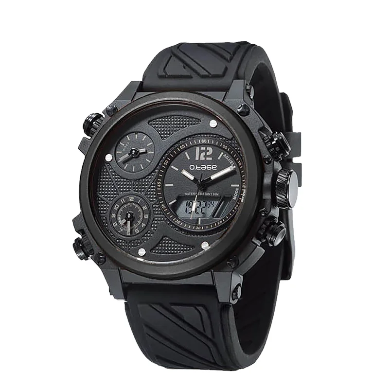 Top Selling Men Analog Digital Alarm Choron Wristwatch 5ATM Waterproof Sport Watch