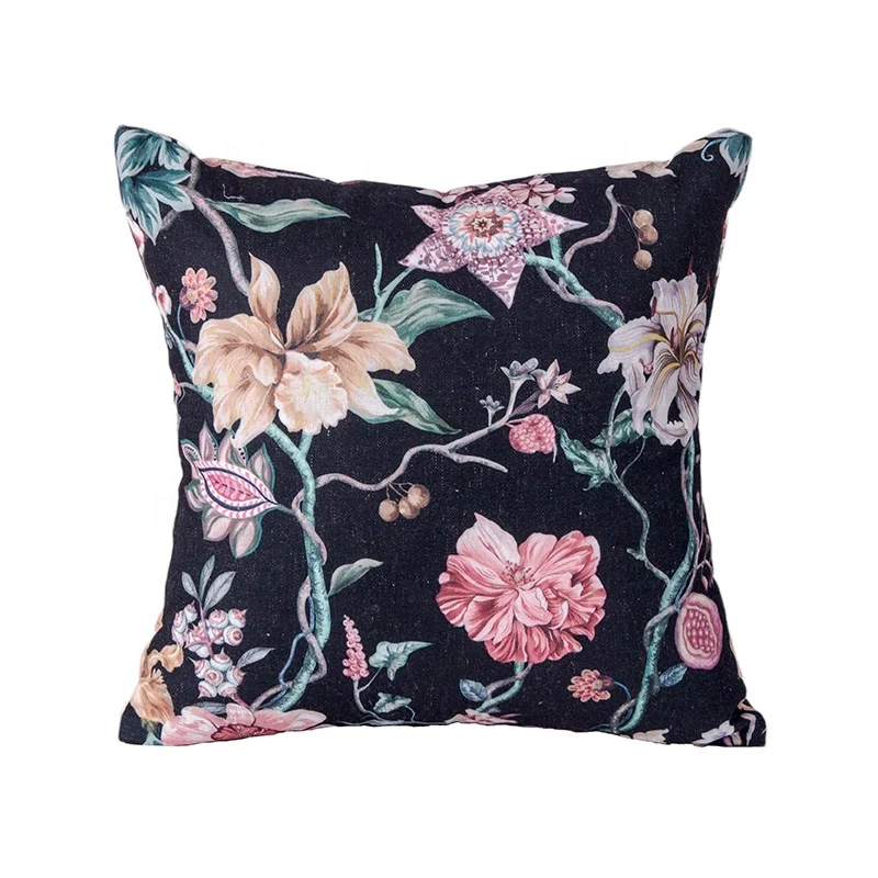 Monad Luxury Home Decorative American Style Eco-friendly Digital Print Designs Floral Throw Pillow Cushion Cover