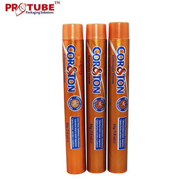 Aluminum cosmetic tube for hair color, hair dye, hair colortant cream packaging
