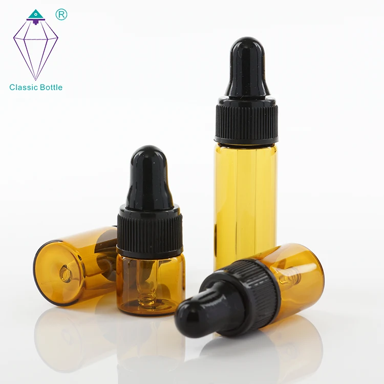 1Ml/2Ml/3Ml/5Ml Container Vials Essential Oil Dropper Glass Bottle For Cosmetic Packing