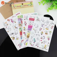 6 Sheets/Set Book Sticker Rabbit Diary Scrapbook Calendar Notebook Label Decoration