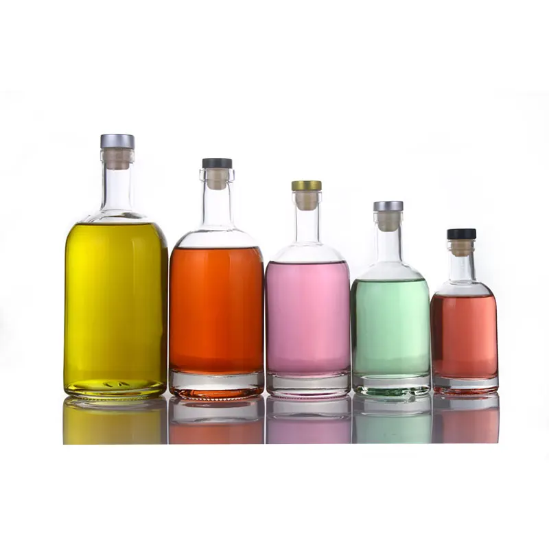 1000ml 1 liter crystal empty round liquor vodka wine alcohol glass bottle