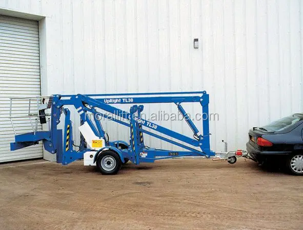 Small telescopic trailer articulating boom lift