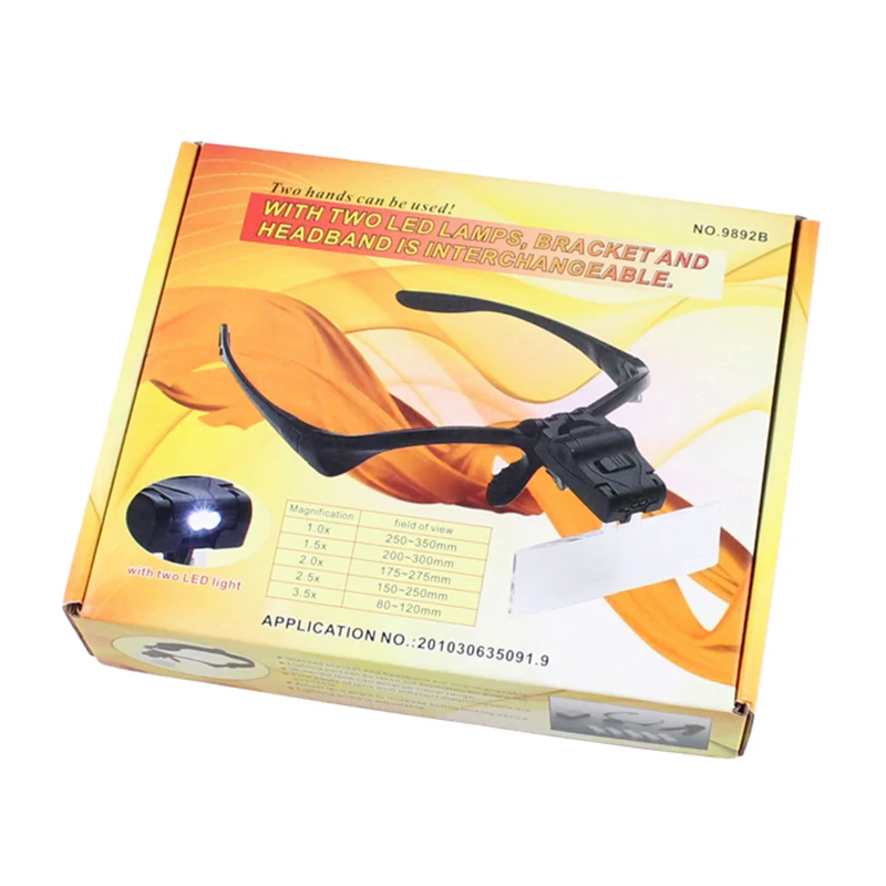 Headband 2 LED Light 5PC Lens Eye Repair Magnifier