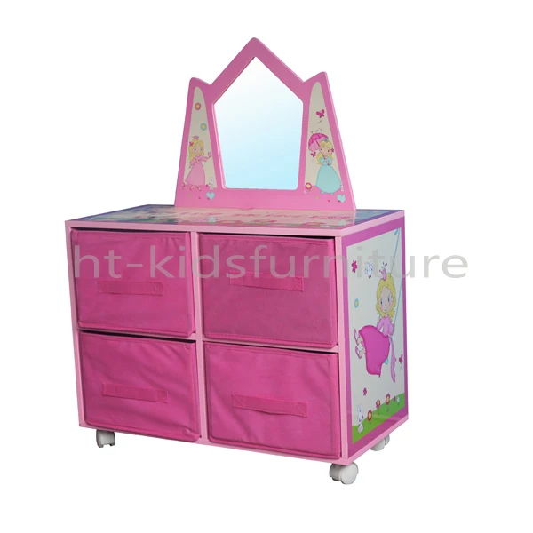 55.5x37x(H)33.5cm E1 MDF Easy Assembly Princess Style Pink Color Wooden Toy Box Wholesale, Personalized MDF Toy Storage Box