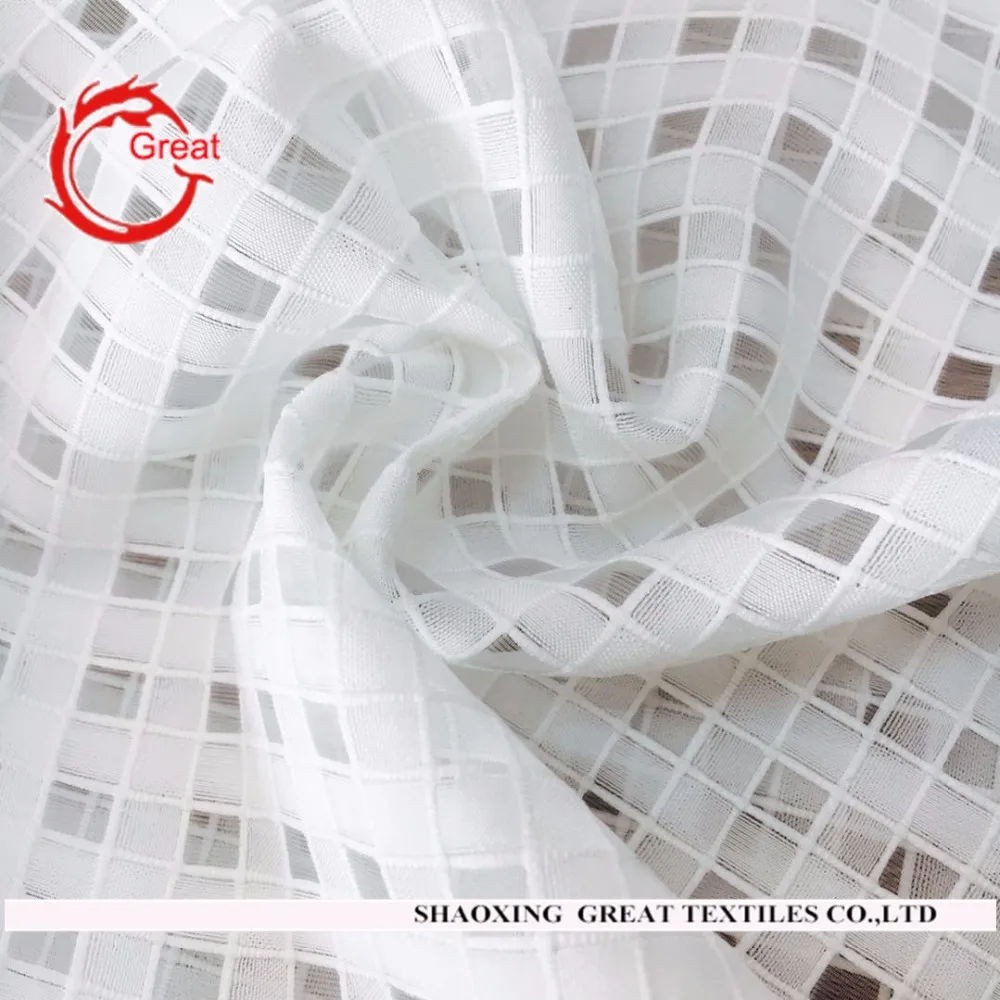 fashion design lace fabric small check organza fabric for women dresses