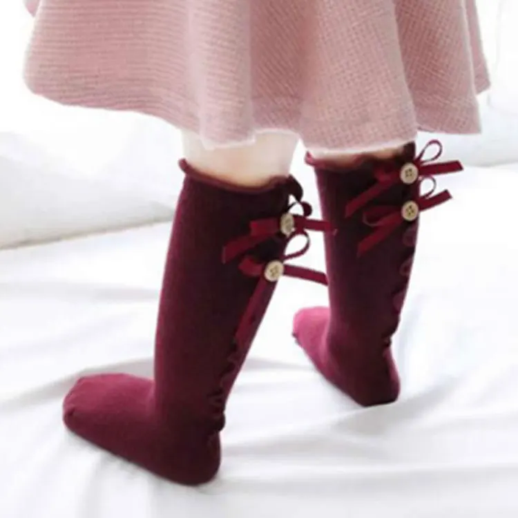 New Design Leg Warmers Socks Toddler Long Socks Knee High Baby Girl Bow Socks