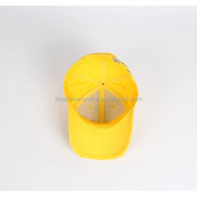 Custom Embroidery Personality Smile Face Distressed Sport Cap Fashion Baseball Cap With Metal Pin for men and women