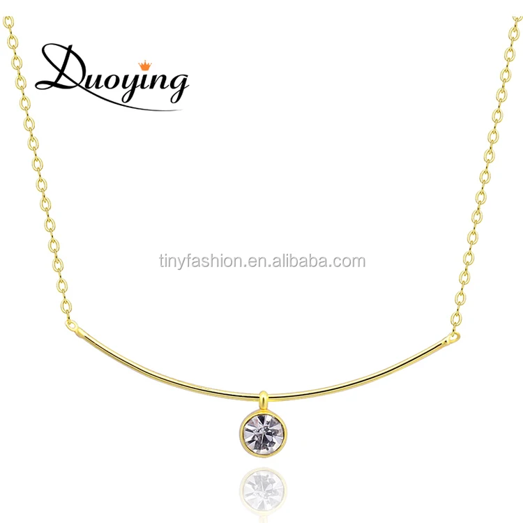 Sell Online Design for Korea Diamond Pendant Gold Bar Women's Necklace