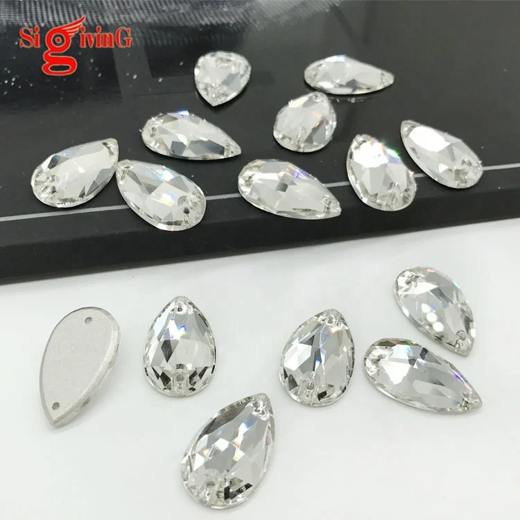 Factory Sale New Color High Quality Drop shape Strong Glue Strass Crystals Rhinestone