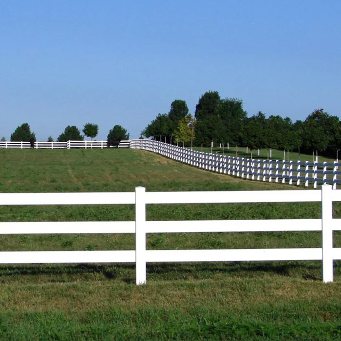 Fentech Manufacturing Top Quality 3Rails Vinyl/Plastic/PVC Safety Fence