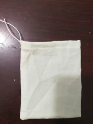 Undyed organic cotton drawstring cooking bag small gauze bags