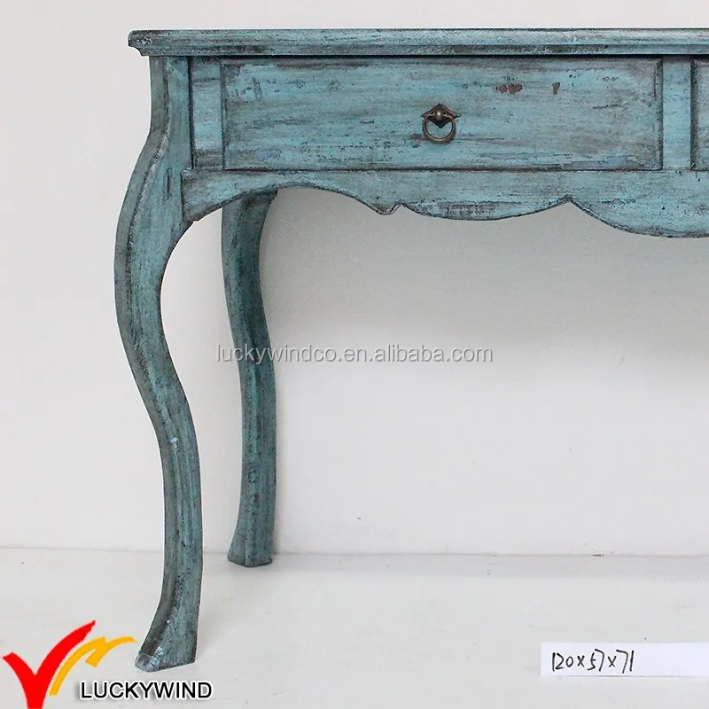 
Vintage Blue Wooden French Style Furniture Console Desk 