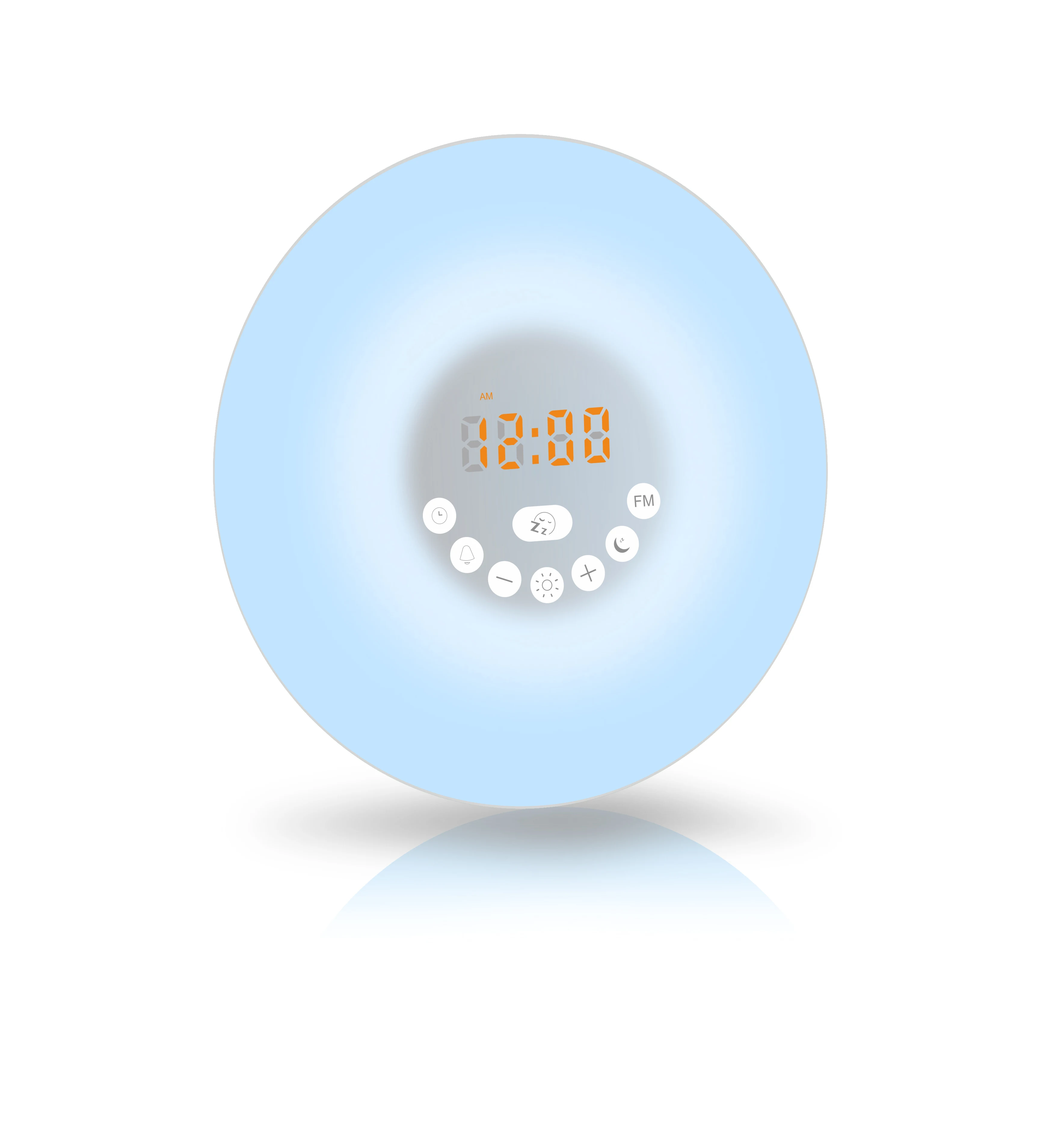 
digital fm radio alarm clock with LED display wake up/sleeping night light 