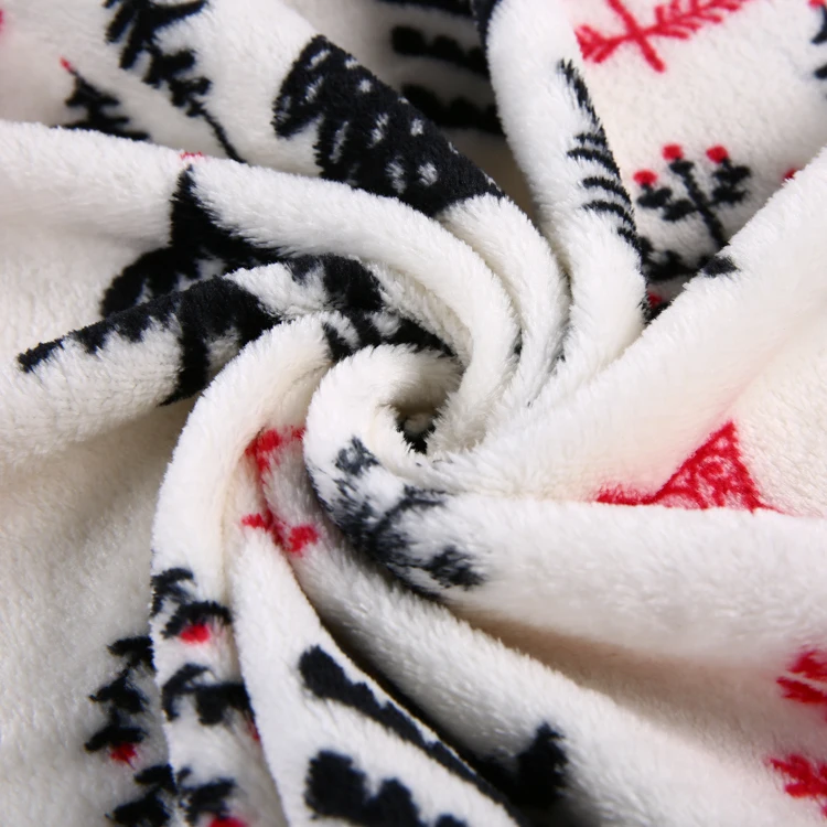 
2019 Newest customization knitted children flannel printed baby christmas tree blanket 