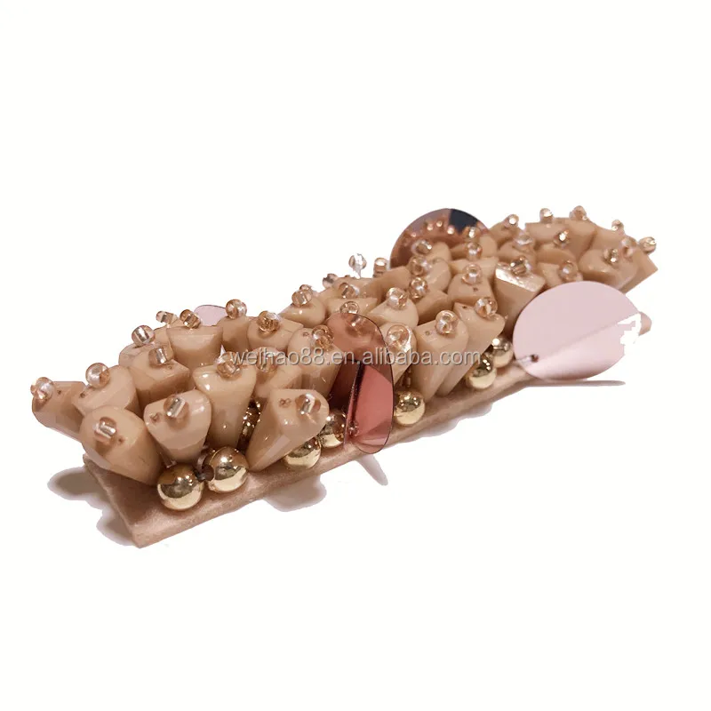 
Factory directly Custom Garment Accessory Beaded Appliques Patches 