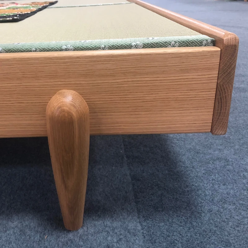 European style  white oak wooden bed